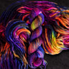 Secret Language - Hand dyed Variegated yarn -  Fingering to bulky-  dark blue pink purple orange lime Taylor Swift inspired