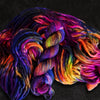 Secret Language - Hand dyed Variegated yarn -  Fingering to bulky-  dark blue pink purple orange lime Taylor Swift inspired