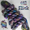 Oil Slick - Hand dyed variegated yarn - grey rainbow