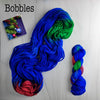 Bobbles - Hand dyed yarn - Hand painted yarn blue red green black