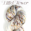 Eiffel Tower -  Hand dyed variegated yarn -white brown purple speckled