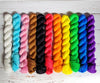 Pride Flag Trans BIPOC inclusive mini yarn set of 11 solid colored skeins - Hand dyed gradient LGBTQIA Progress Pride Flag