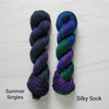 Raven - Hand dyed yarn - SW Merino Fingering Weight black Purple Blue Green