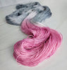 Flowers in the rain - Hand dyed yarn - SW Merino Fingering Weight pink and grey