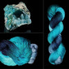 Chrysocolla - Hand dyed yarn - Hand painted yarn - SW Merino fingering or sport DK worsted bulky 100g each - Select your base - black blue turquoise jade green grey