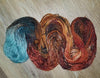 Earth & Sky - Hand dyed yarn - SW Merino Fingering Weight brown caramel blue