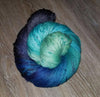 Evening Drinks - Hand dyed yarn - SW Merino Fingering Weight black blue aqua