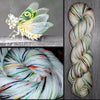 Flower Mantis- Hand dyed yarn - Fingering 400+ yards white orange green black