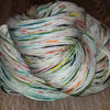 Flower Mantis- Hand dyed yarn - Fingering 400+ yards white orange green black