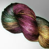 Forest Creek- Hand dyed yarn - SW Merino Fingering 400+ yards green burgundy