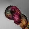 Forest Creek- Hand dyed yarn - SW Merino Fingering 400+ yards green burgundy