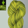 Grinch - Hand dyed christmas yarn, Green Chartreuse black spots