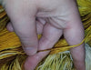 Hidden Temple- Hand dyed yarn - yellow caramel moss green brown