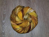 Hidden Temple- Hand dyed yarn - yellow caramel moss green brown