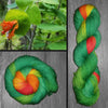 Honeysuckle - Hand dyed yarn, green orange yellow