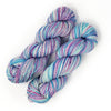 Snowflake- Hand dyed yarn - Merino Fingering Weight pastel purple pink blue white