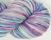 Snowflake- Hand dyed yarn - Merino Fingering Weight pastel purple pink blue white