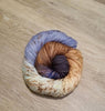 Spotted Squid-  Hand dyed yarn - Merino Fingering blue brown cream black