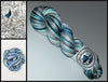 Steller's Jay- Hand dyed yarn -Merino Fingering White grey black blue