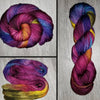 Vintage Cabernet- Hand dyed yarn Merino Fingering red cabernet green blue