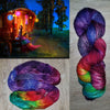 Wanderlust - Hand dyed yarn Merino Fingering purple red rainbow