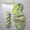 Fresh Frog - Hand dyed yarn - dyed to order on fingering sock DK sport worsted Aran or bulky yarn - light pastel mossy and mint sage green with heavy speckles