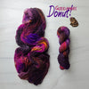Goddamnit Donut! - Hand dyed variegated  yarn, Fingering Weight, inspired by Dungeon Crawler Carl book series - tortoiseshell Brown orange and purple violet pink