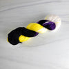 Think Outside the Box - nonbinary flag - Hand dyed variegated yarn - yellow white purple black -  gay pride LGBTQ