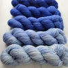 Ready to ship fade set of 5 - Midnight blue with speckles - fingering weight 2 ply