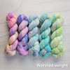Ready to ship fade set of 5 - cool pastel rainbow set on Clara WORSTED SW Merino wool