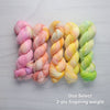 Ready to ship fade set of 5 - warm pastel rainbow set on DUO base SW Merino wool