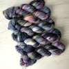 You Look Like Clara Bow - Hand dyed yarn - Taylor Swift inspired - dark grey pink yellow blue grey