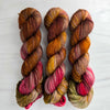 The Black Dog - Hand dyed yarn, brown orange green red -  Taylor Swift inspired yarn