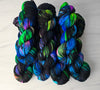 Northern lights - Hand dyed yarn black green blue pink purple