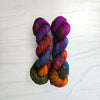 Calanmai - Hand dyed yarn violet berry pink blue green orange - inspired by Sarah J Maas ACOTAR book series