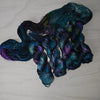 Ready to ship - Abraxos on pure silk fingering weight yarn - Priced per skein - blue purple black oil slick colors