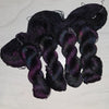 Ready to ship - Black Magic on pure silk fingering weight yarn - Priced per skein - black rainbow oil slick colors