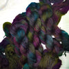 Ready to ship - Black Magic on kid mohair singles fingering weight yarn - Priced per skein - black rainbow oil slick colors