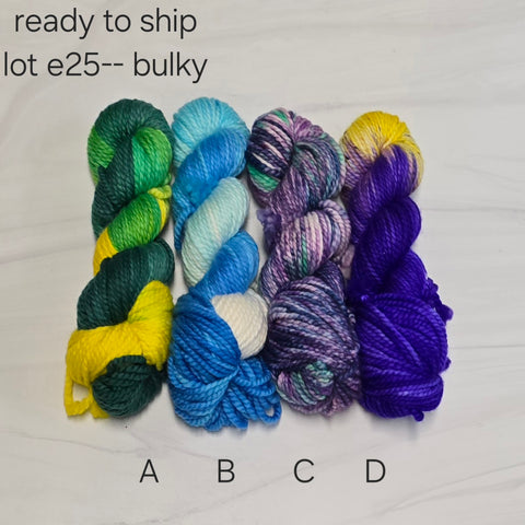 SALE lot E25 - Ready to ship yarn - SW Merino blend yarn - 100g each bulky