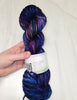 Midnights - Hand dyed yarn, blue sapphire maroon yellow grey-  Taylor Swift inspired yarn