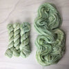 The Road Not Taken - Hand dyed yarn -  Taylor Swift inspired yarn Evermore green with speckles forest pastel moss sage pistachio