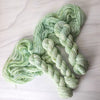 The Road Not Taken - Hand dyed yarn -  Taylor Swift inspired yarn Evermore green with speckles forest pastel moss sage pistachio