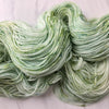 The Road Not Taken - Hand dyed yarn -  Taylor Swift inspired yarn Evermore green with speckles forest pastel moss sage pistachio