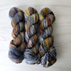 High Heels On Cobblestones - Hand dyed yarn, grey neutrals brown caramel bronze yellow speckled-  Taylor Swift inspired yarn