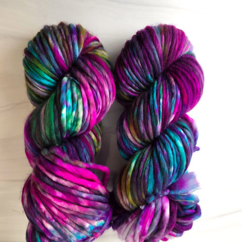 Ready to ship- extra bulky single ply SW Merino 150g 90 yards ultra soft pink magenta green brown blue purple