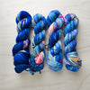 Peace will win and fear will lose - Hand dyed Variegated yarn - twenty one pilots inspired - Fingering to bulky- sapphire cobalt blue with rainbow splashes