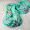 Tide Pools - Hand dyed Yarn - 100g Aqua blue rainbow spatter