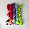 Nightmare Before Christmas mini yarn set of 15 variegated 20g skeins - Hand dyed  fingering sock weight 87 yards each Halloween Christmas colors ready to ship