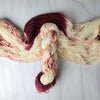 Vintage Red Christmas - Hand dyed assigned pooling yarn -SW Merino choose your base fingering sock dk lace bulky aran - white with speckles and a pop of muted red