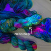 Searching for That Feeling - Hand dyed Variegated yarn -  Fingering to bulky-  turquoise teal bright aqua with pops of rainbow yellow pink blue twenty one pilots lyrics inspired